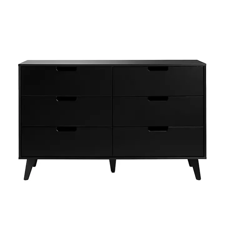 Clearance Simple Grooved Handle 6-Drawer Dresser Dressers & Chests