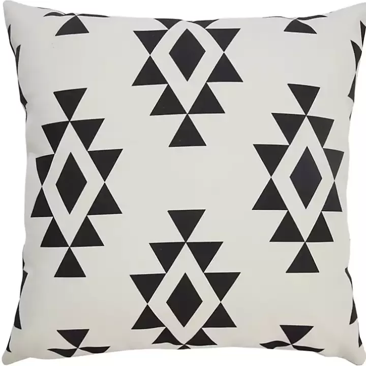 Outlet Black Southwestern Geometric Outdoor Pillow Outdoor Cushions & Pillows