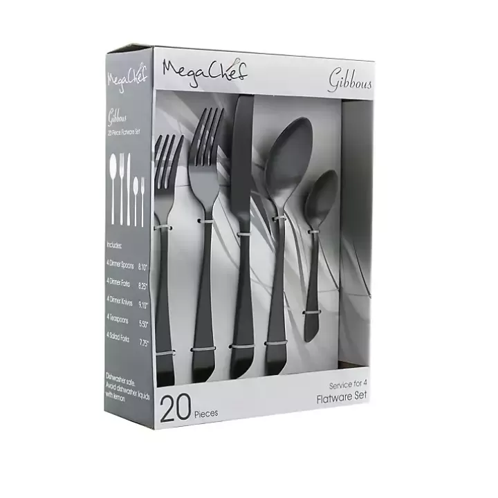 Sale Stainless Steel Gibbous 20-pc. Flatware Set Flatware & Cutlery