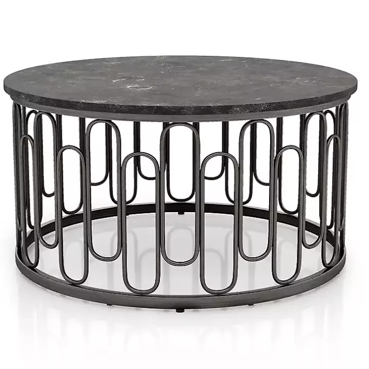 Cheap Stone and Metal Geometric Coffee Table Coffee Tables