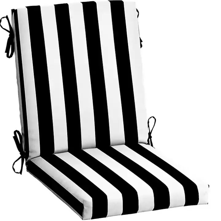 New Stripe Luxe Outdoor Dining Chair Cushion Outdoor Cushions & Pillows