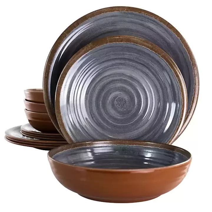 Hot Black Swirl Melamine 12-pc. Dinnerware Set Dinnerware