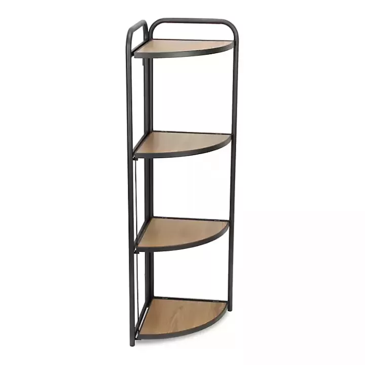 Shop Black 4-Tier Foldable Corner Shelf Bookshelves