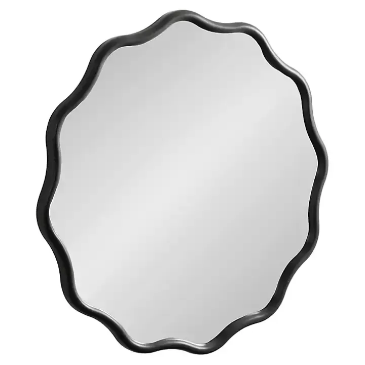 Store Wavy Scallop Round Wall Mirror Decorative Mirrors