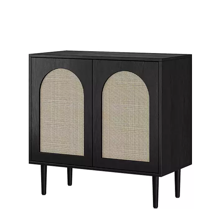 Sale Wood and Arched Rattan 2-Door Cabinet Cabinets & Sideboards