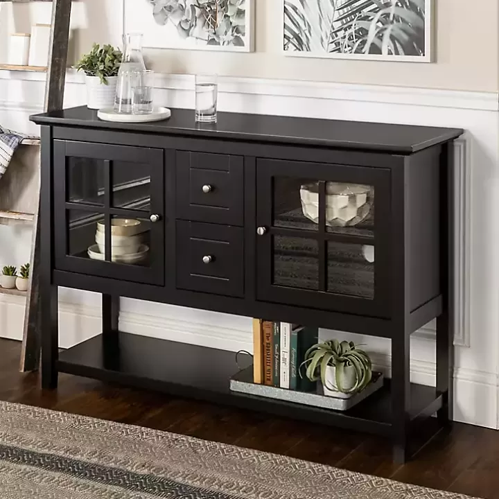 Flash Sale Wood and Glass Buffet Cabinet Cabinets & Sideboards