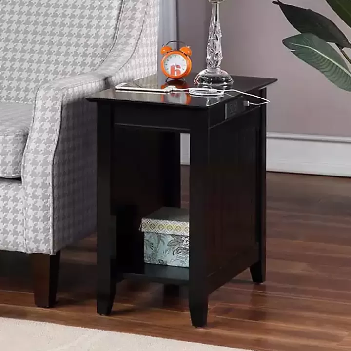 Hot Wood Charging Open Accent Table Accent & End Tables