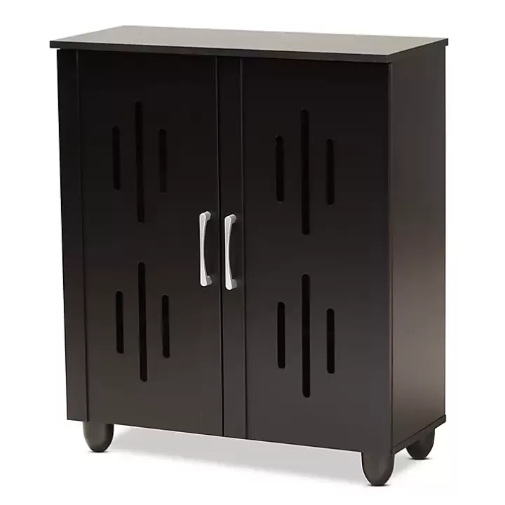 Flash Sale Wood Cut-Out Shoe Storage Cabinet Entryway Furniture