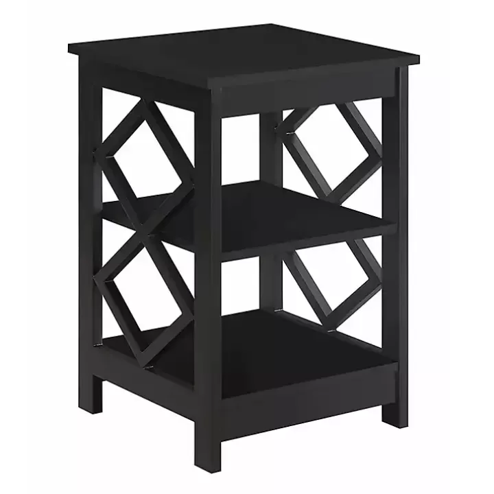 Flash Sale Wood Diamond 2-Tier Accent Table Accent & End Tables