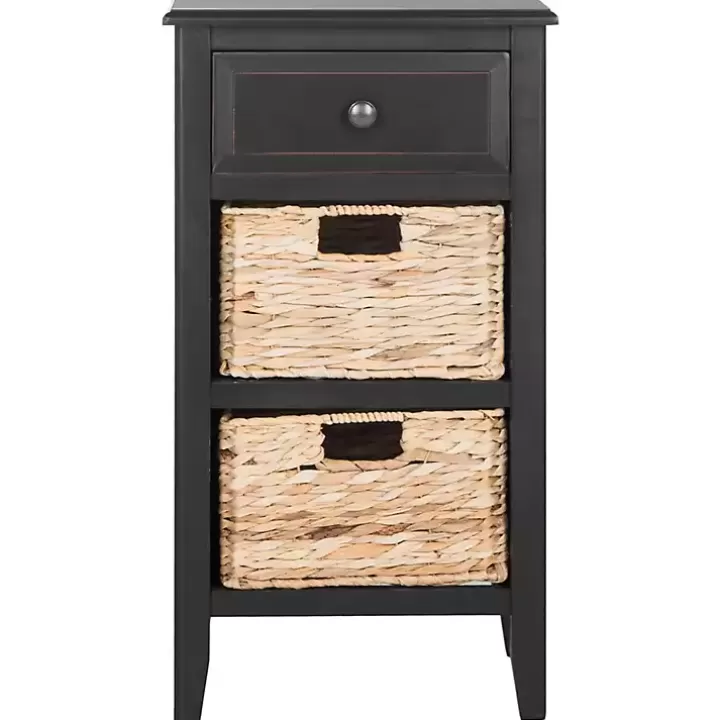 Fashion Wood Side Table with Baskets Accent & End Tables