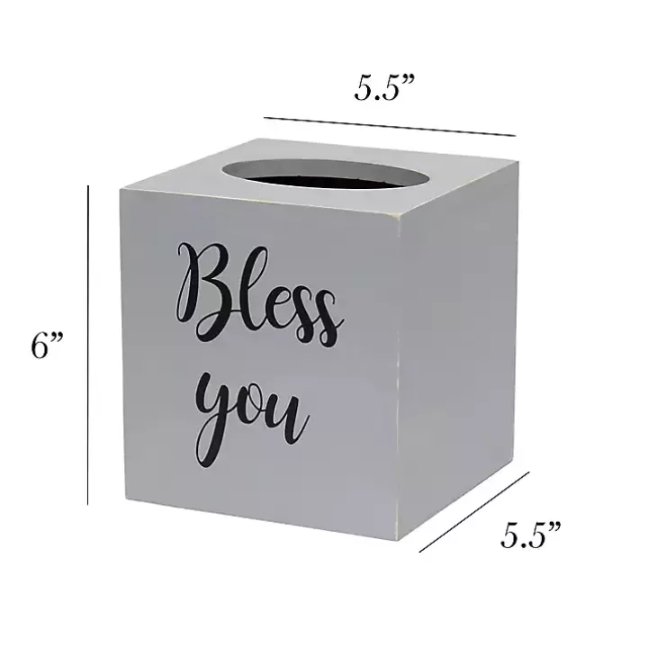 Discount Bless You Wood Tissue Box Cover Bathroom Accessories