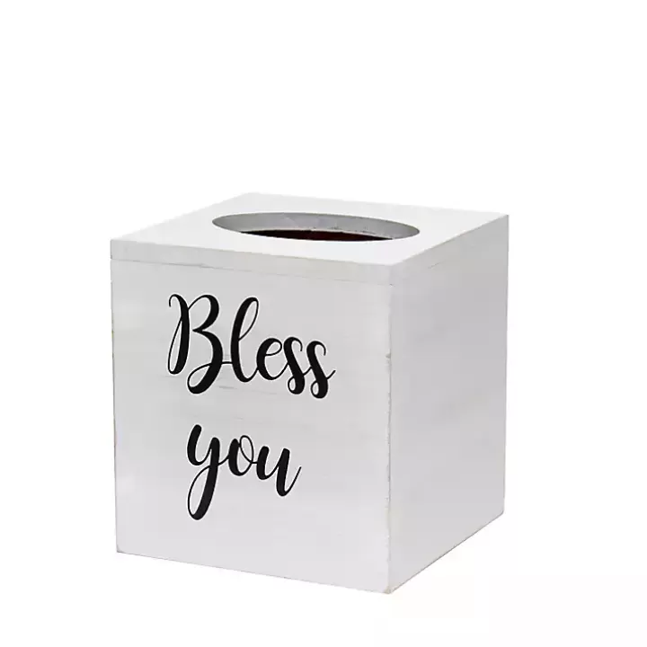 Shop Bless You Wood Tissue Box Cover Bathroom Accessories