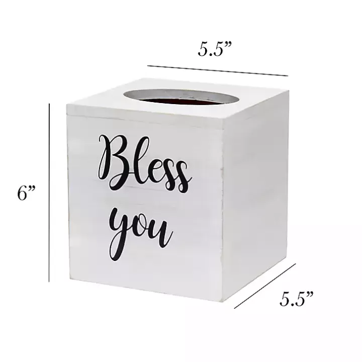 Shop Bless You Wood Tissue Box Cover Bathroom Accessories