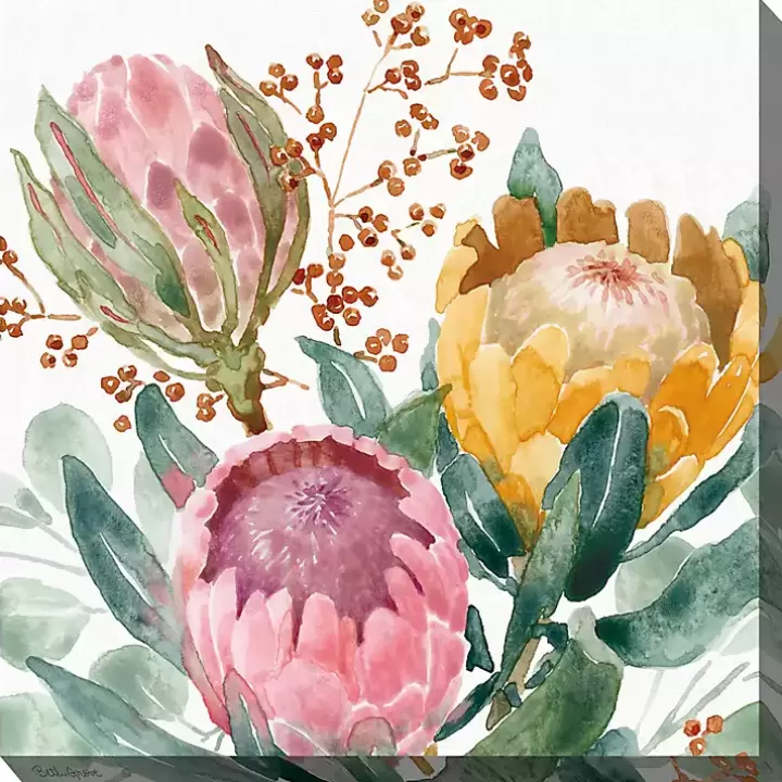 Flash Sale Blooming Protea Floral Outdoor Canvas Art Print Outdoor Wall Decor