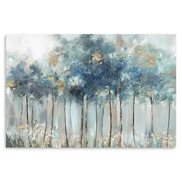 Store Blue & Gold Forest Canvas Art Print Canvas Art