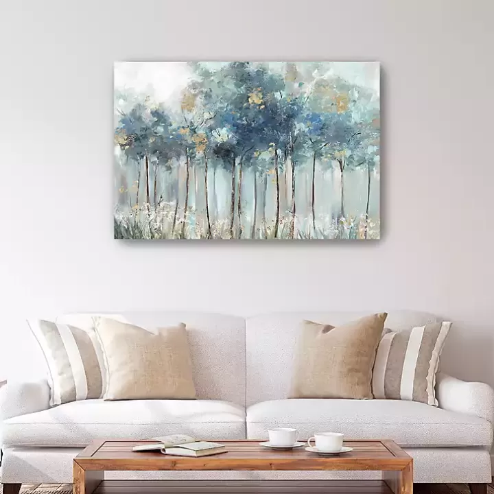 Store Blue & Gold Forest Canvas Art Print Canvas Art