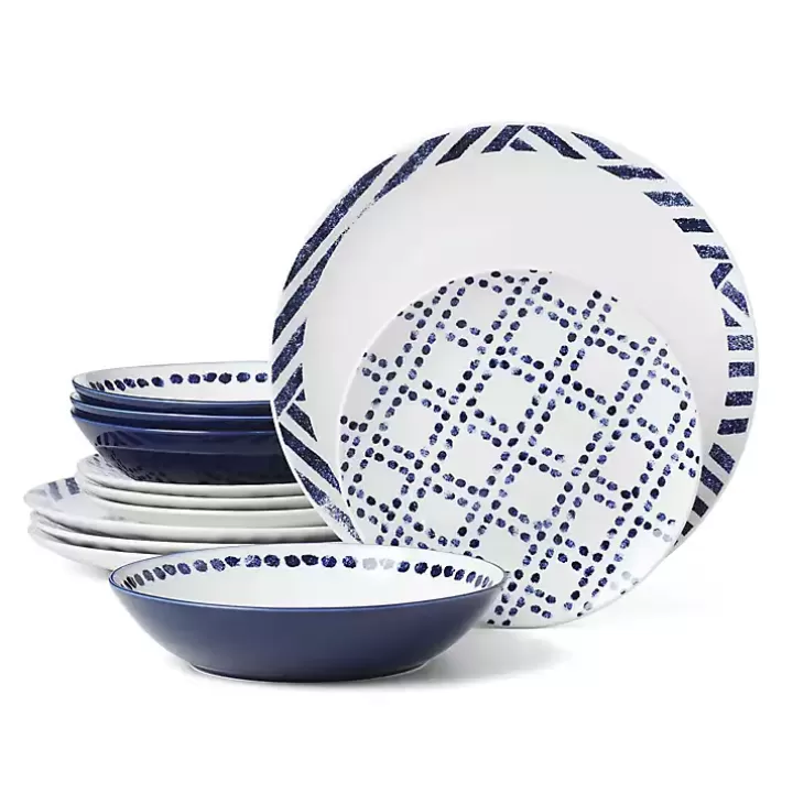 Fashion Blue & White Harbour 12-pc. Dinnerware Set Dinnerware