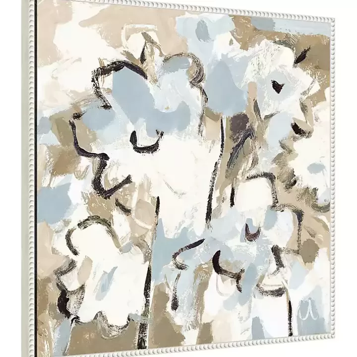 Outlet Blue Abstract Floral Framed Canvas Art Print Canvas Art