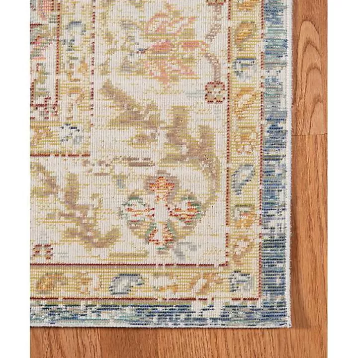 Flash Sale Blue and Beige Vintage Border Area Rug, 2x3 Area Rugs