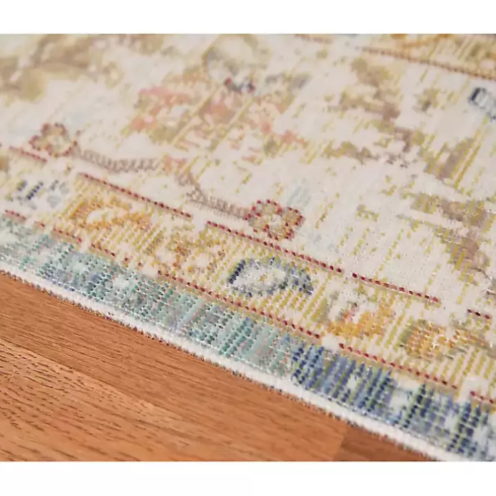 Flash Sale Blue and Beige Vintage Border Area Rug, 2x3 Area Rugs