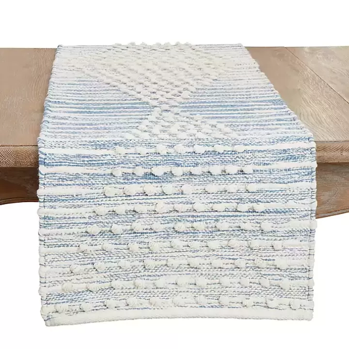 Sale and Cream Textured Diamonds Table Runner Table Linens