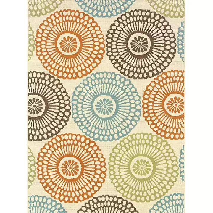 Shop Blue and Orange Circles Outdoor Area Rug, 5x7 Outdoor Rugs