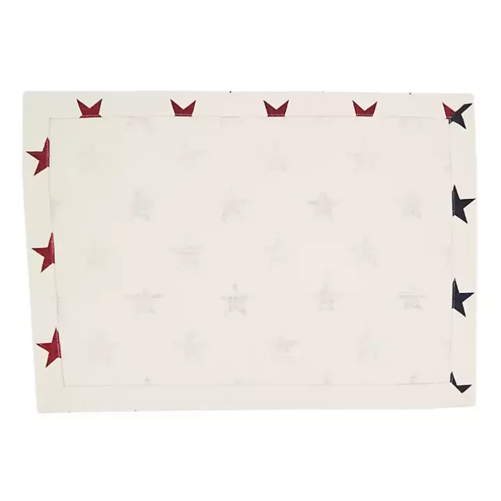 Store Blue and Red Americana Stars Placemats, Set of 4 Table Linens