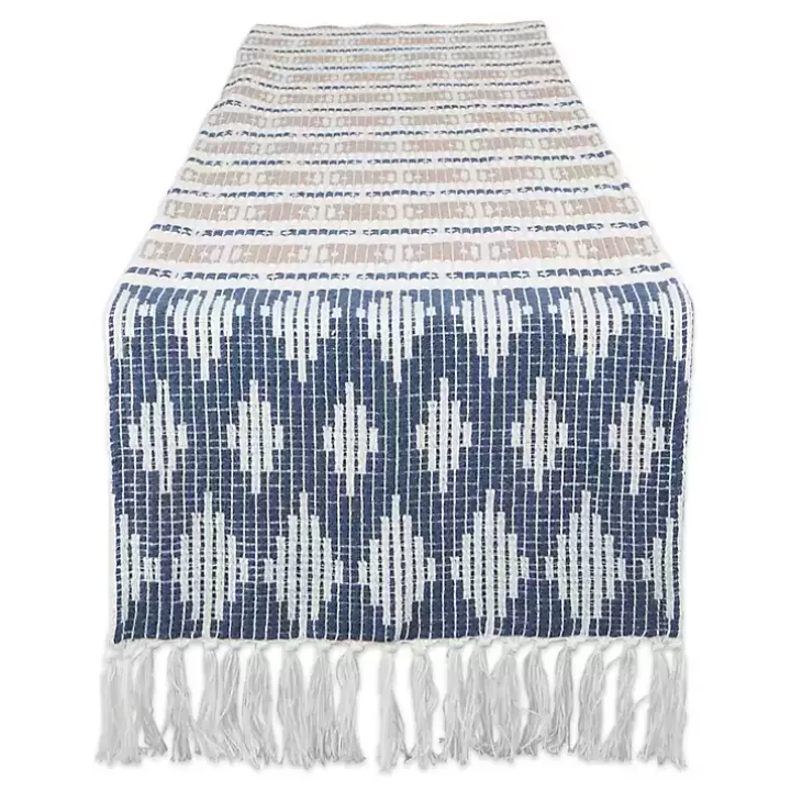 Store Blue and Stone Diamond Table Runner, 108 in. Table Linens