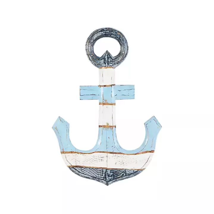 Sale Blue and White Anchor Wall Plaque Wall Plaques