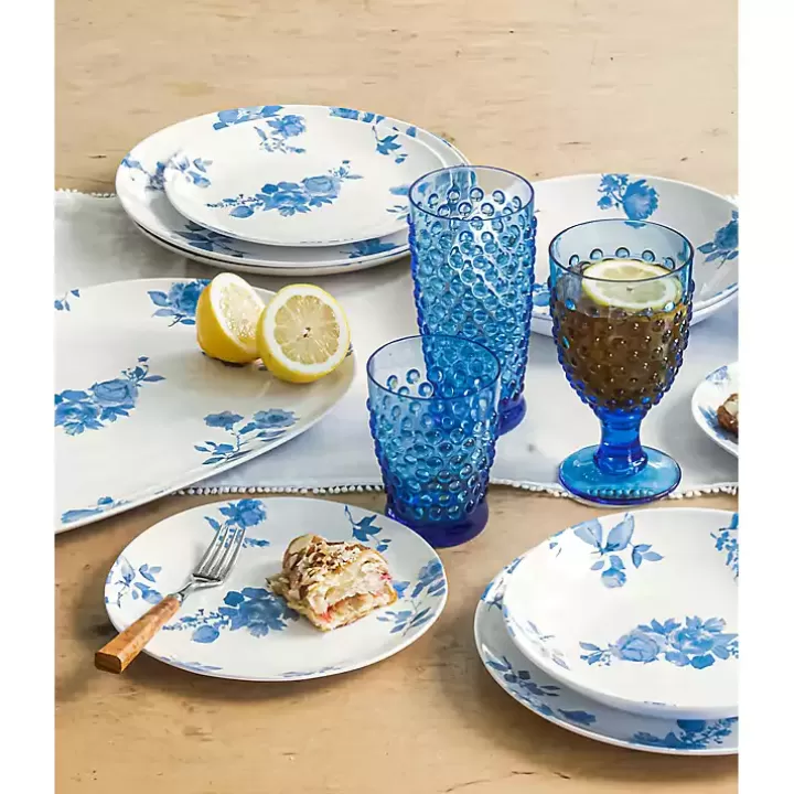 Discount Blue and White Floral Dinner Plates, Set of 6 Dinnerware