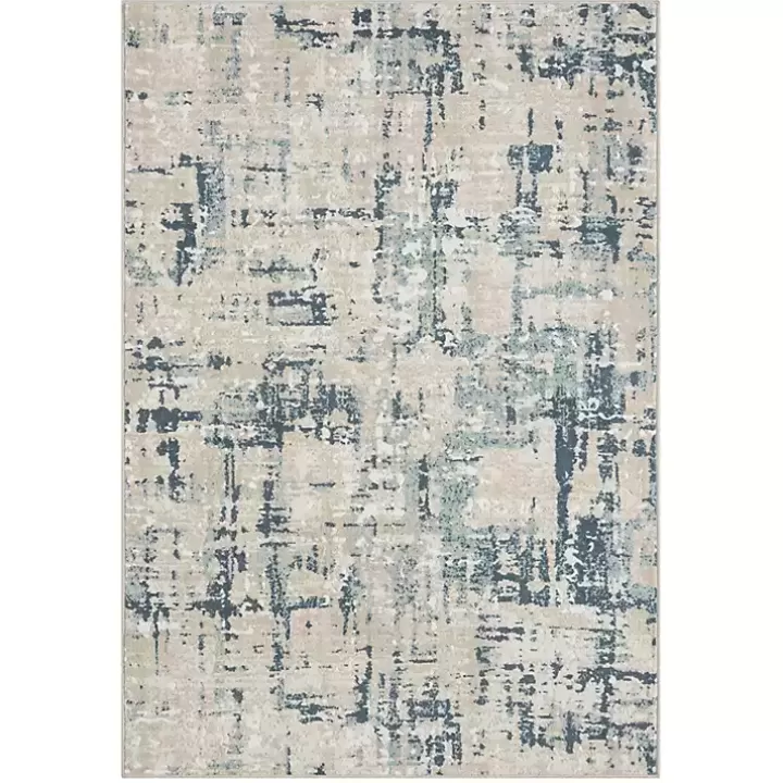 Outlet Blue Avalon Abstract Pattern Area Rug, 5x8 Area Rugs