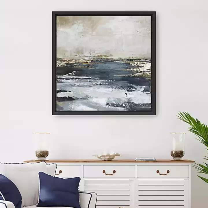 Best Sale Blue Bay Framed Canvas Art Print, 30x30 in. Canvas Art