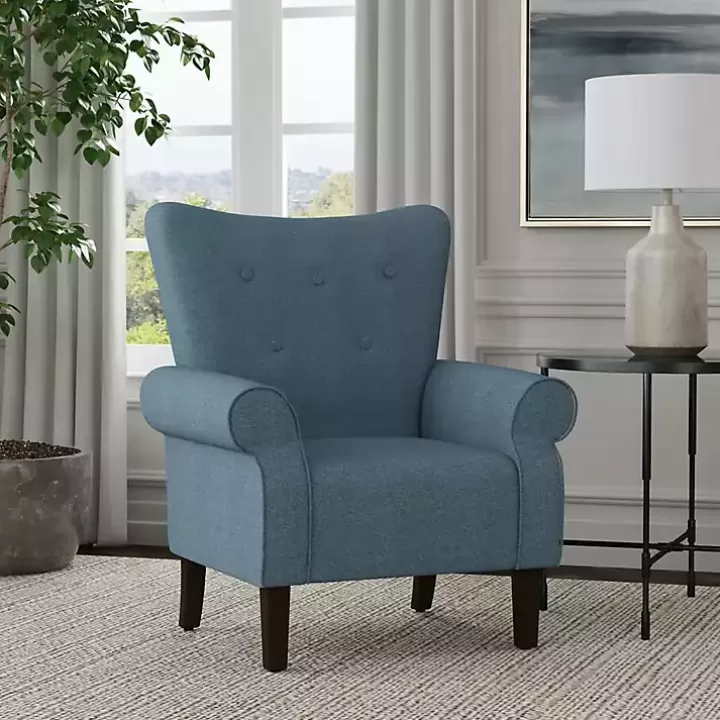 Store Button-Tufted Rolled Arm Accent Chair Accent Chairs