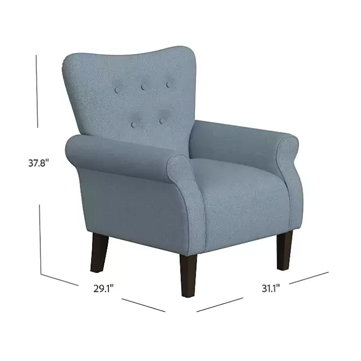 Store Button-Tufted Rolled Arm Accent Chair Accent Chairs