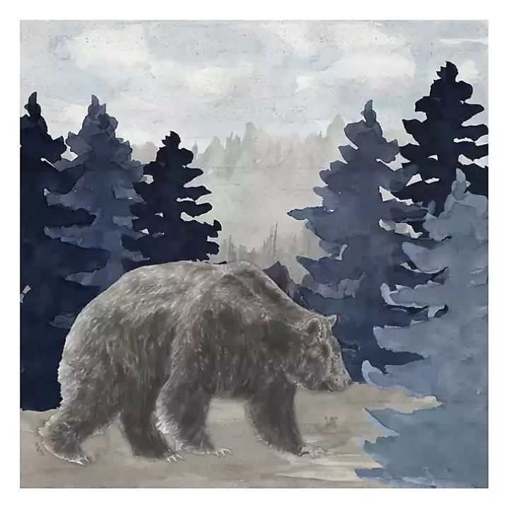 Online Blue Cliff Mountains Bear I Canvas Art Print Canvas Art