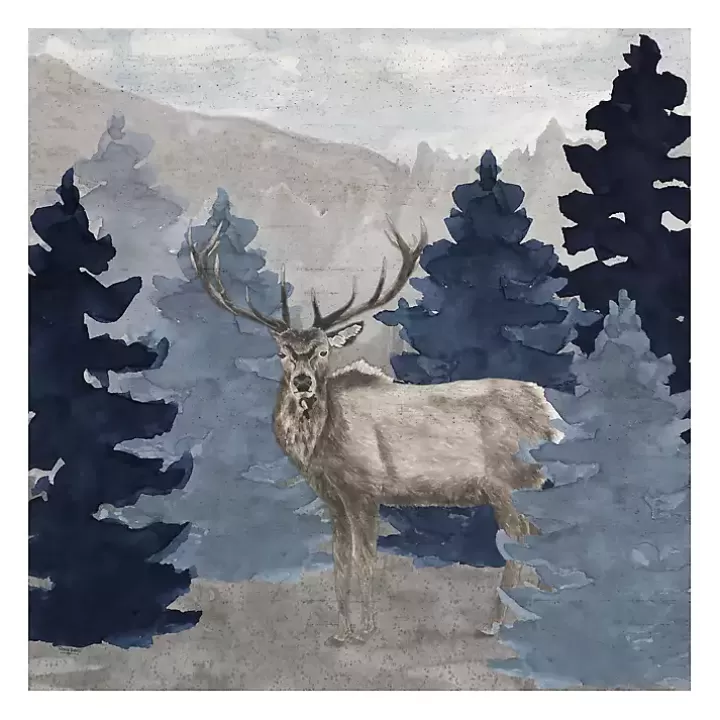 Online Blue Cliff Mountains Elk III Canvas Art Print Canvas Art