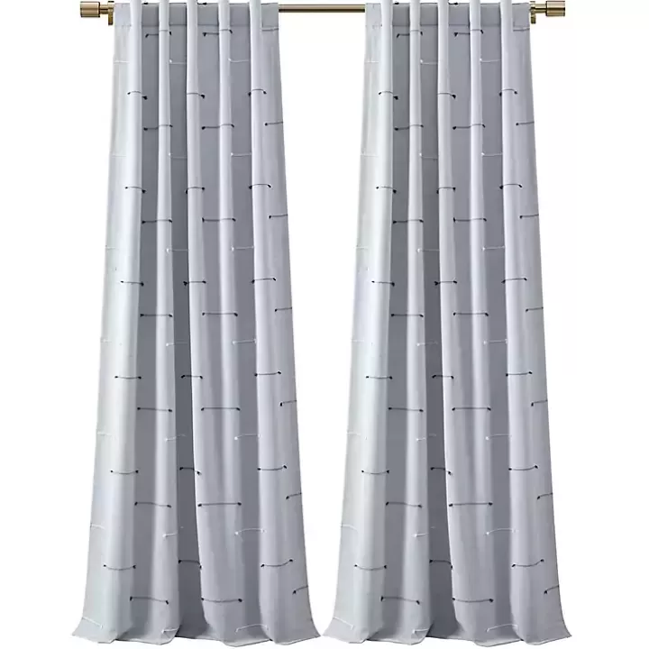 Online Clipped Stripe Curtain Panel Set, 84 in. Curtains & Drapes