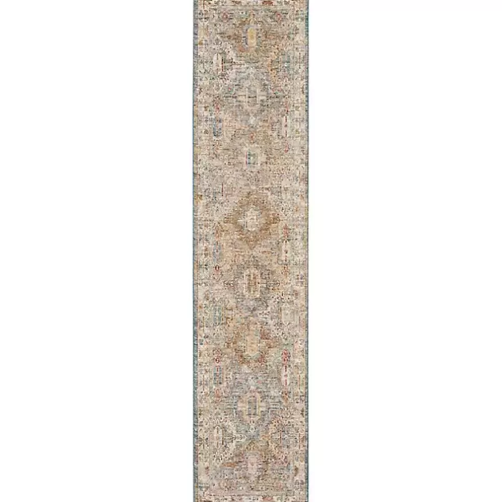 Flash Sale Blue Distressed Medallion Runner, 2x10 Area Rugs