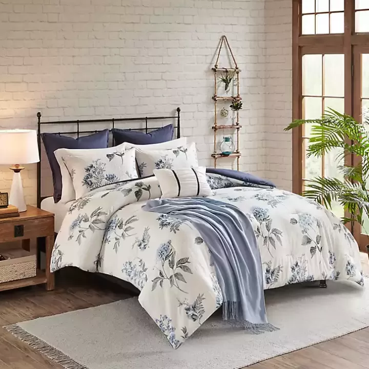 Outlet Blue Floral 7-pc. Full/Queen Comforter Set Comforters