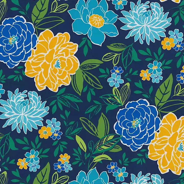 Sale Blue Floral Tufted Outdoor Seat Cushions, Set of 2 Outdoor Cushions & Pillows
