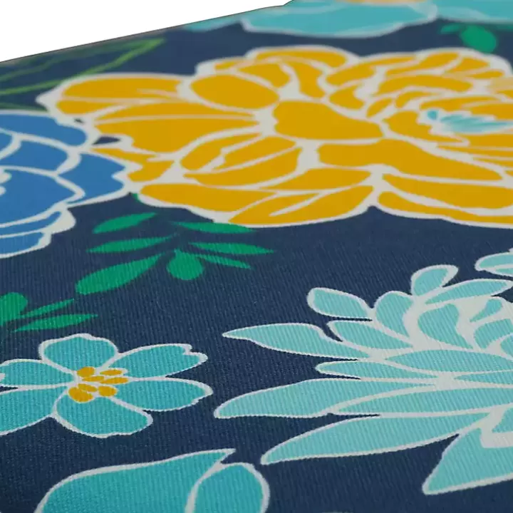 Sale Blue Floral Tufted Outdoor Seat Cushions, Set of 2 Outdoor Cushions & Pillows