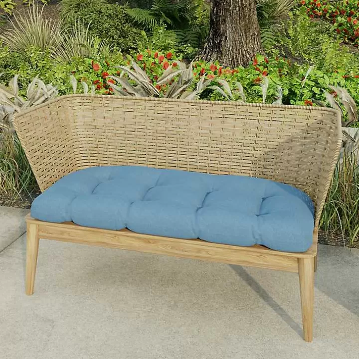 Store French Edge Outdoor Wicker Settee Cushion Outdoor Cushions & Pillows