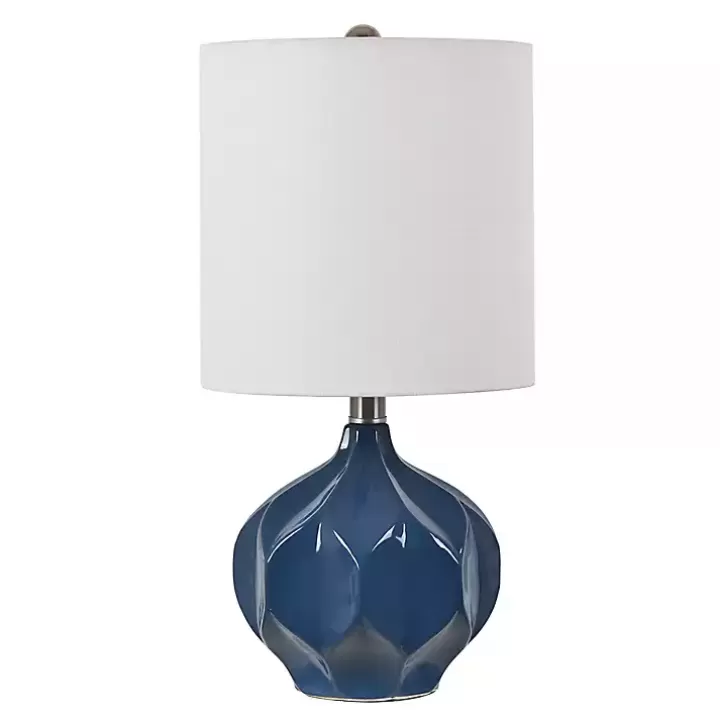 Shop Blue Glazed Geometric Table Lamp Table Lamps