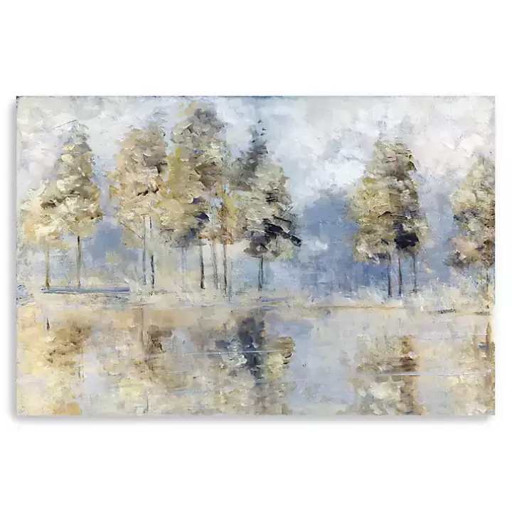 Sale Blue Golden Forest Giclee Canvas Art Print Canvas Art