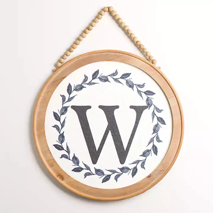 Cheap Blue Leaf Wreath Monogram W Wood Wall Plaque Monogram Wall Decor