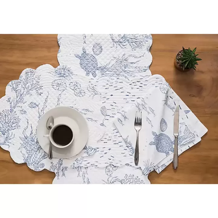 Online Blue Makara Reef Napkins, Set of 6 Table Linens