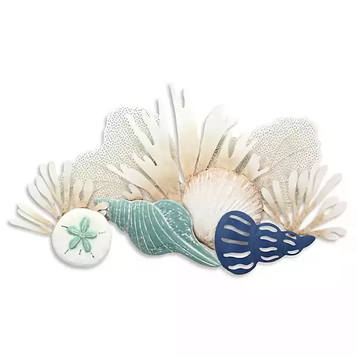 Online Blue Metal Reef and Shell Wall Plaque Wall Plaques