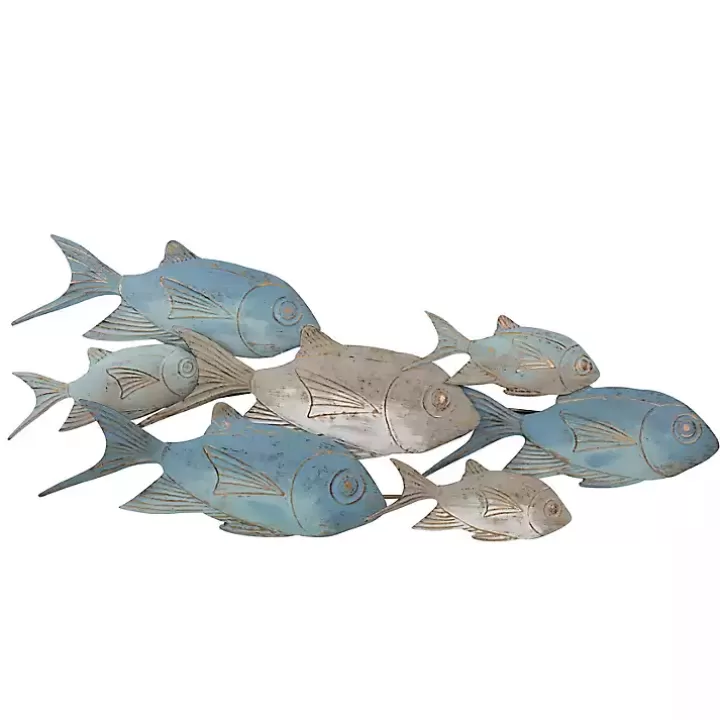 Sale Metal School of Fish Wall Plaque Wall Plaques