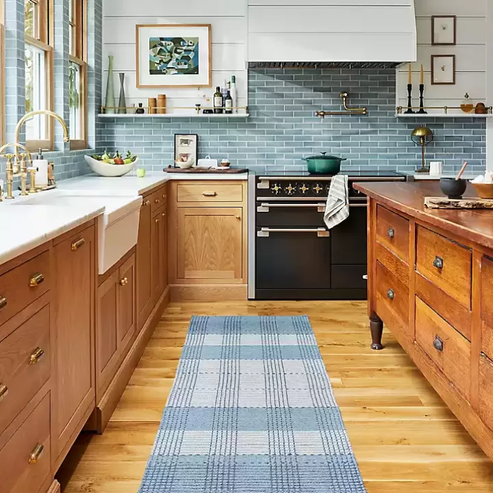 Discount Plaid Emily Henderson x RugsUSA Runner, 2x8 Area Rugs