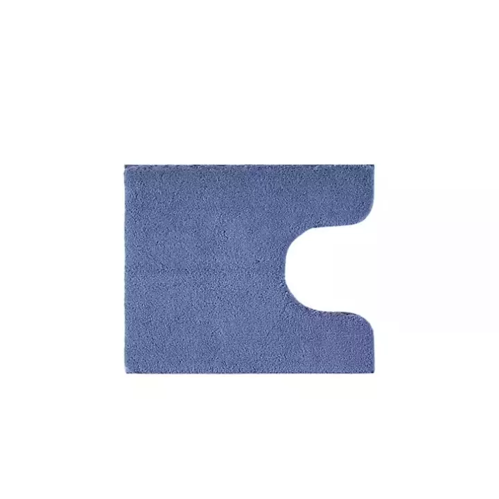 Clearance Blue Plush Microfiber Bath Mat, 20x24 Bathroom Rugs